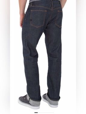 NEW JACOB DAVIS RAW RINSE 3D BRYSON STRAIGHT SELVEDGE STRETCH JEANS 28/32 BUCKLE